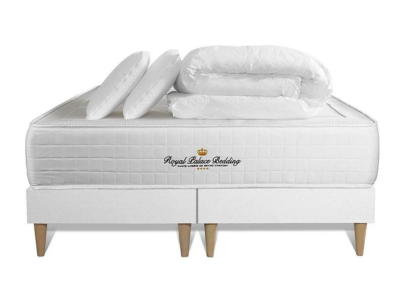 Pack matelas ressorts ensachés + mémoire de forme maxi épaisseur Windsor 180x200cm + double sommier 90x200 cm