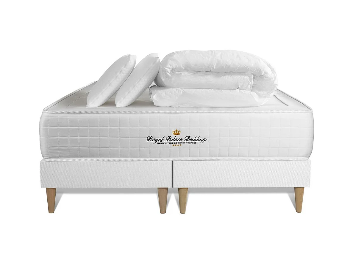 Pack matelas ressorts ensachés + mémoire de forme maxi épaisseur Windsor 180x200cm + double sommier 90x200 cm