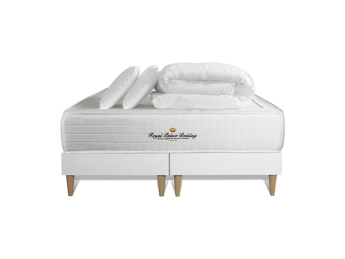 Pack matelas ressorts ensachés + mémoire de forme maxi épaisseur Windsor 180x200cm + double sommier 90x200 cm