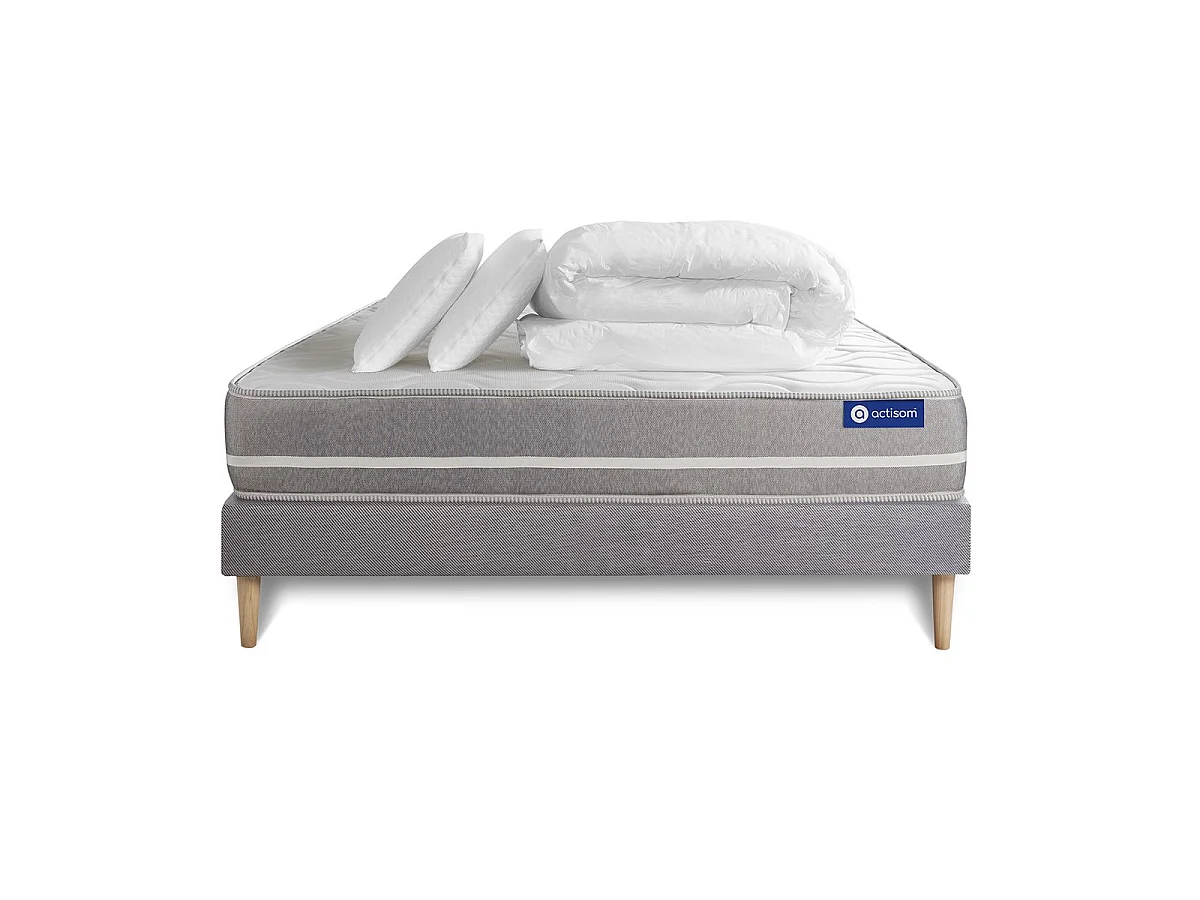 Compleet bedpakket - Matras 160x200 cm + Lattenbodem (kit) + 2 kussens + Dekbed - Actilatex Touch