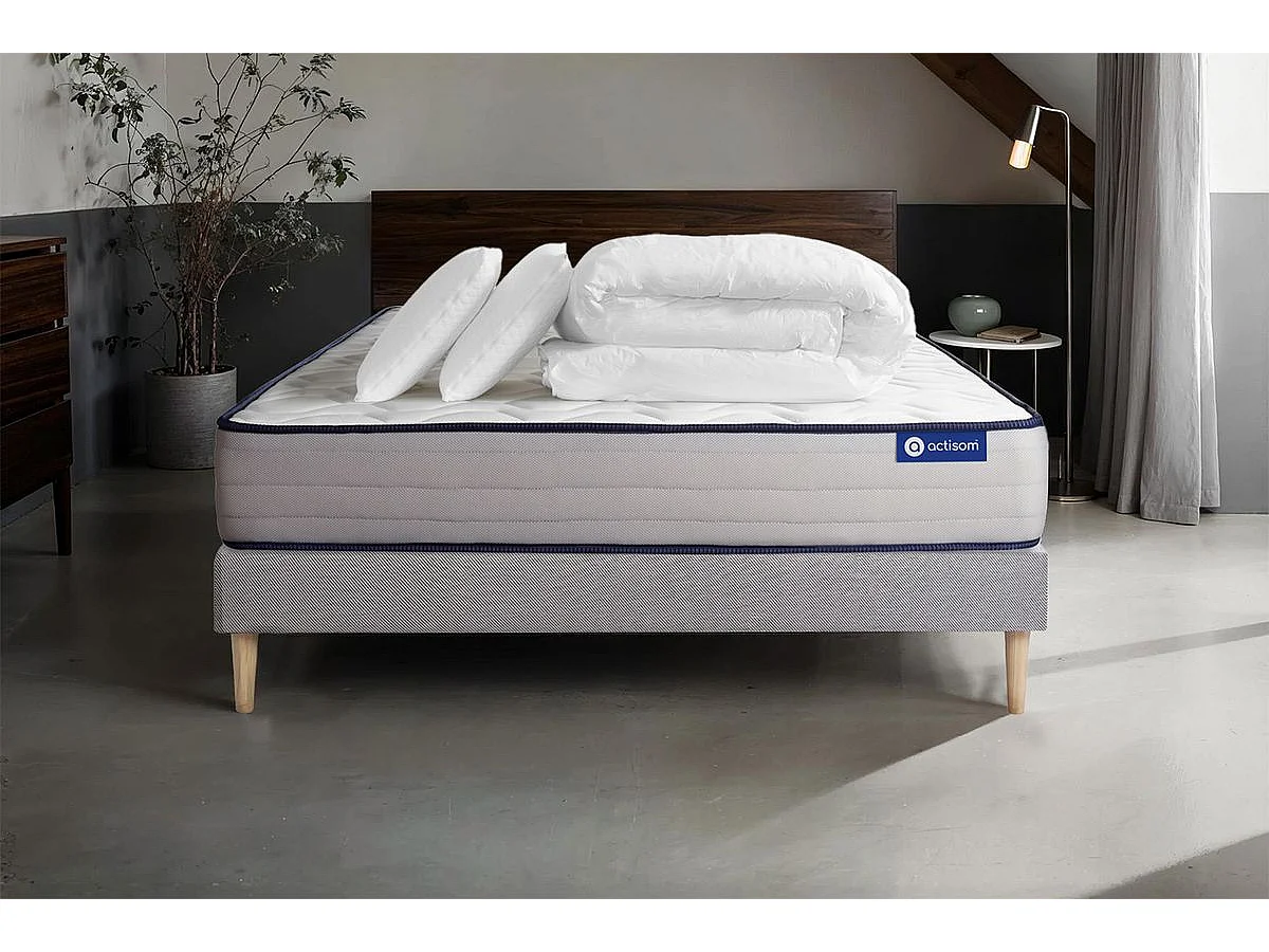 Compleet bedpakket - Matras 200x200 cm + Lattenbodem (kit) + 2 kussens + Dekbed - Actiflex Form