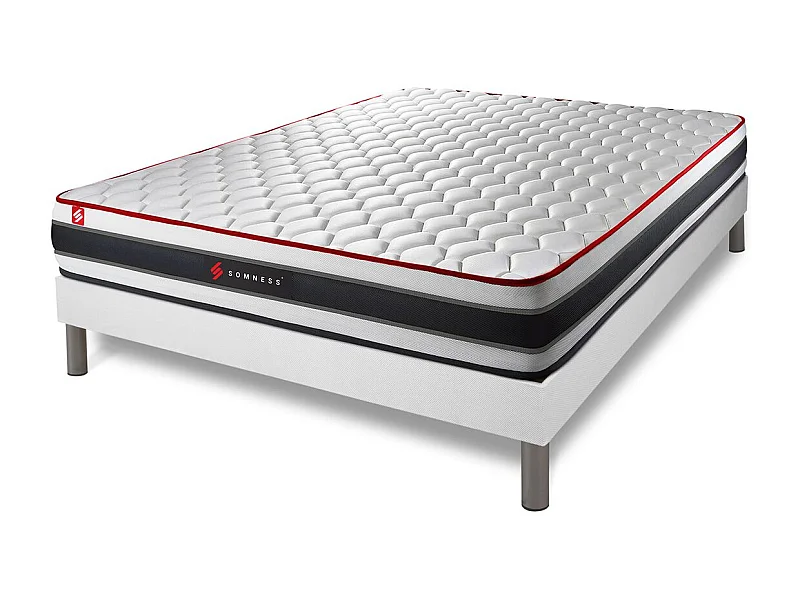 Ensemble sommier + matelas ENERGY ressorts ensachés et mémoire de forme 140x190