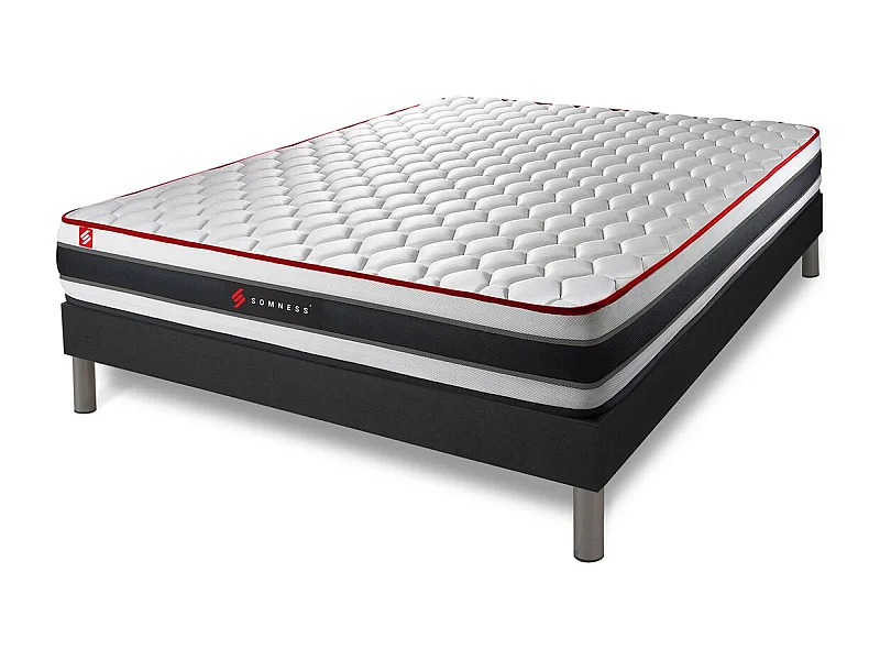 Ensemble sommier + matelas ENERGY ressorts ensachés et mémoire de forme 140x200