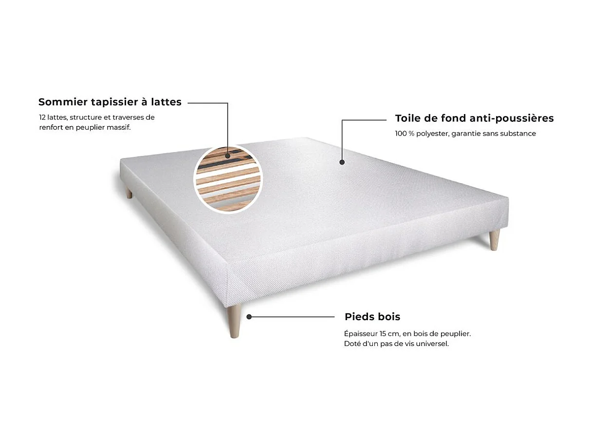 Ensemble sommier + matelas ULTRA micro ressorts ensachés et mémoire de forme 140x200