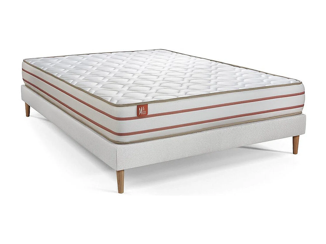 Pack prêt à dormir matelas LE DOUX 160x200cm Mémoire de forme - Ep. 24cm + sommier Blanc
