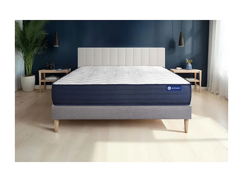 Lattenbodem en Actimemo life matras 140x190cm , matrasdikte : 22 cm , traagschuim , zeer stevig, 5 comfortzones