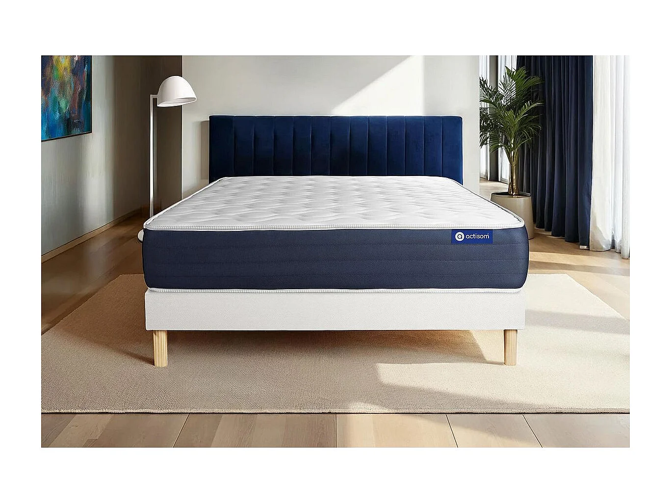 Pack colchón Actilatex sleep 160x200cm + Somier multiláminas, Látex y espuma viscoelástica, 5 zonas de confort