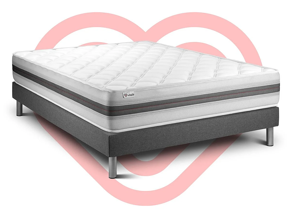 Matratzenset VITALMEMO BACK 180 x 200 cm Bettrahmen Kit grau