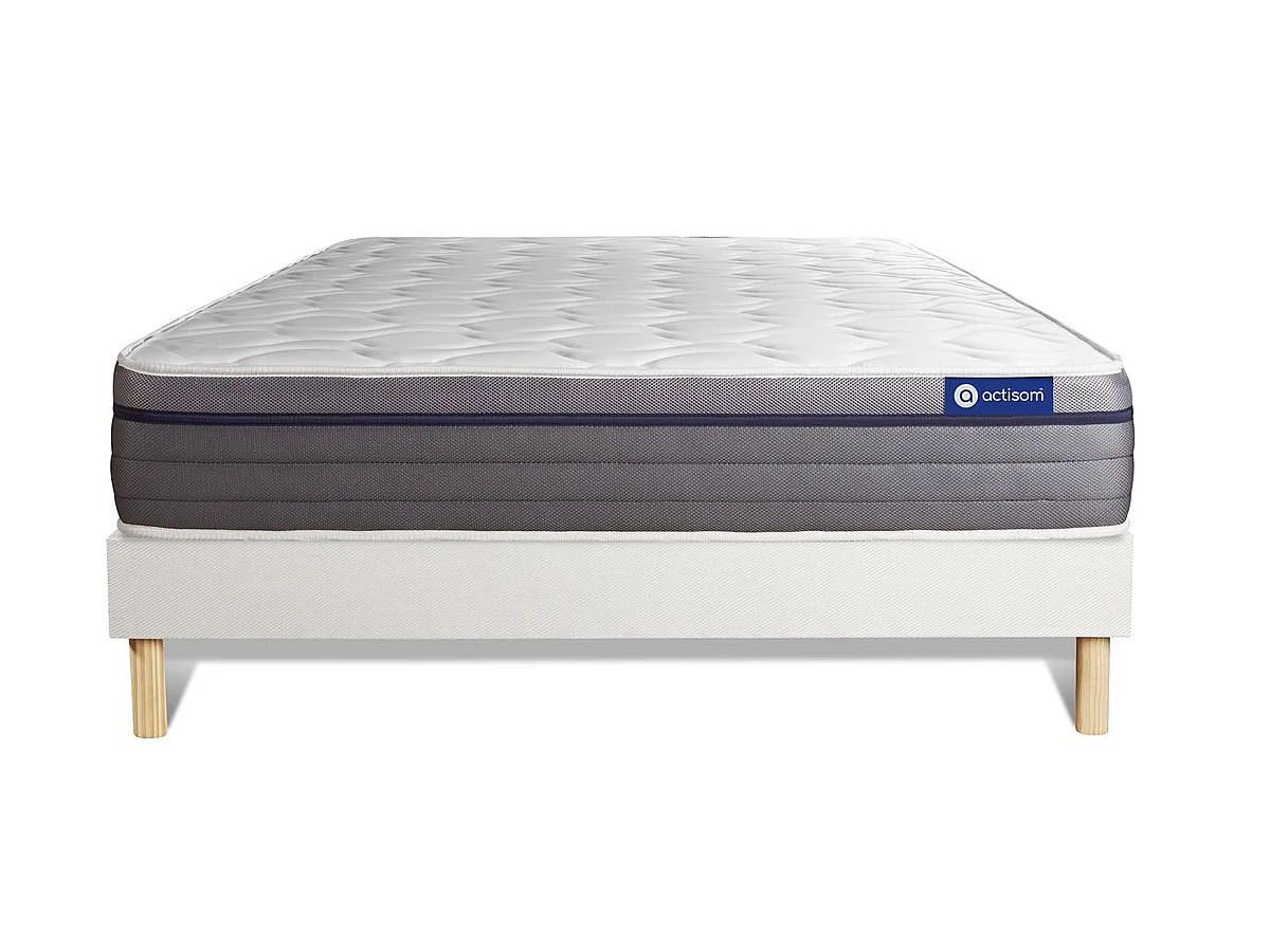 Lattenbodem en Actiflex zen matras 140x190cm , matrasdikte : 26 cm , pocketveren en traagschuim , gebalanceerd, 7 comfortzones