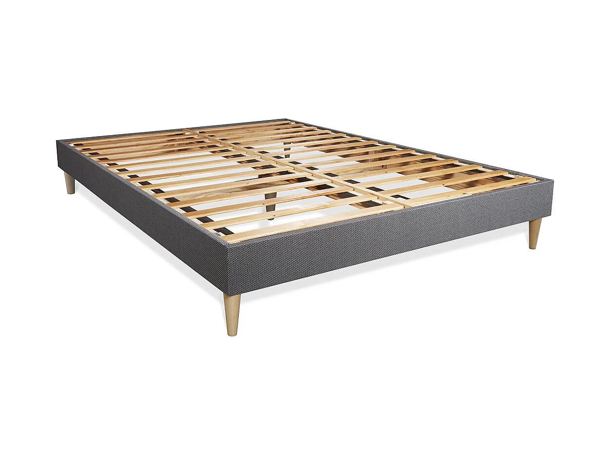 Matelas + sommier kit gris 180x200 Memo Spring Ressorts ensachés MAXI épaisseur