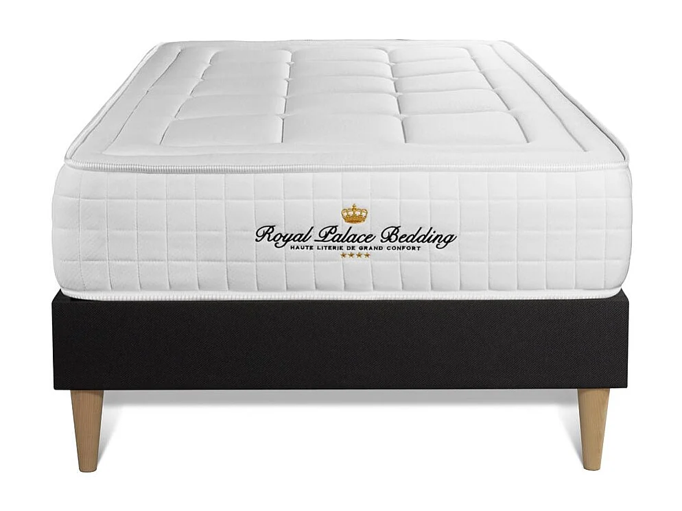 Ensemble Matelas à mémoire de forme maxi épaisseur Balmoral 90x190 sommier KIT noir