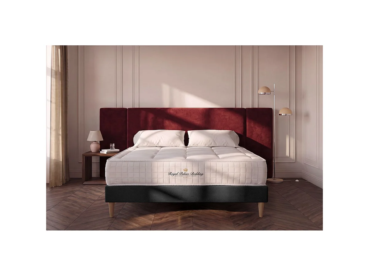 Ensemble Matelas à mémoire de forme maxi épaisseur Balmoral 90x190 sommier KIT noir