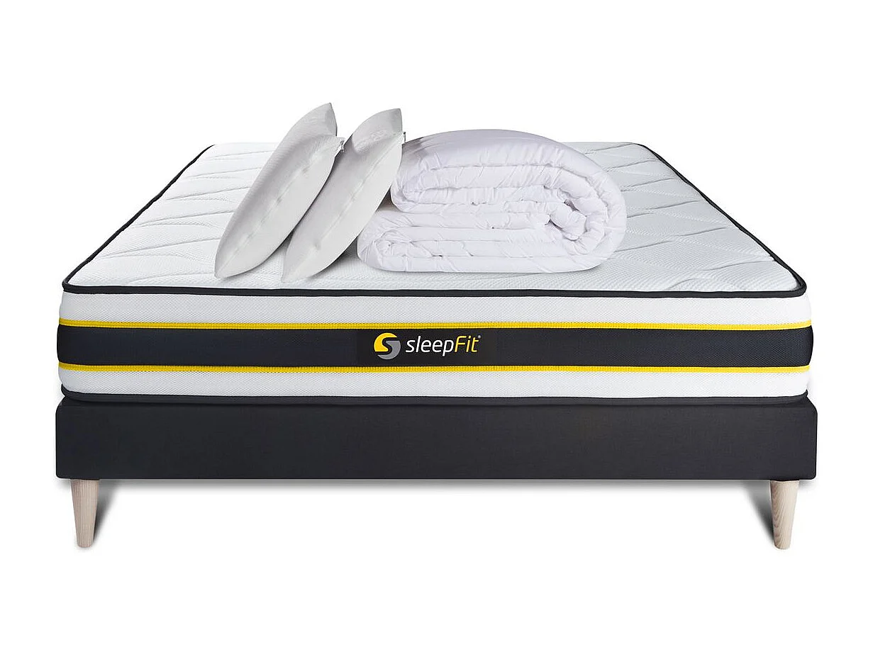 Compleet bedpakket - Matras 180x200 cm + Lattenbodem (kit) + 2 kussens + Dekbed - Flexy