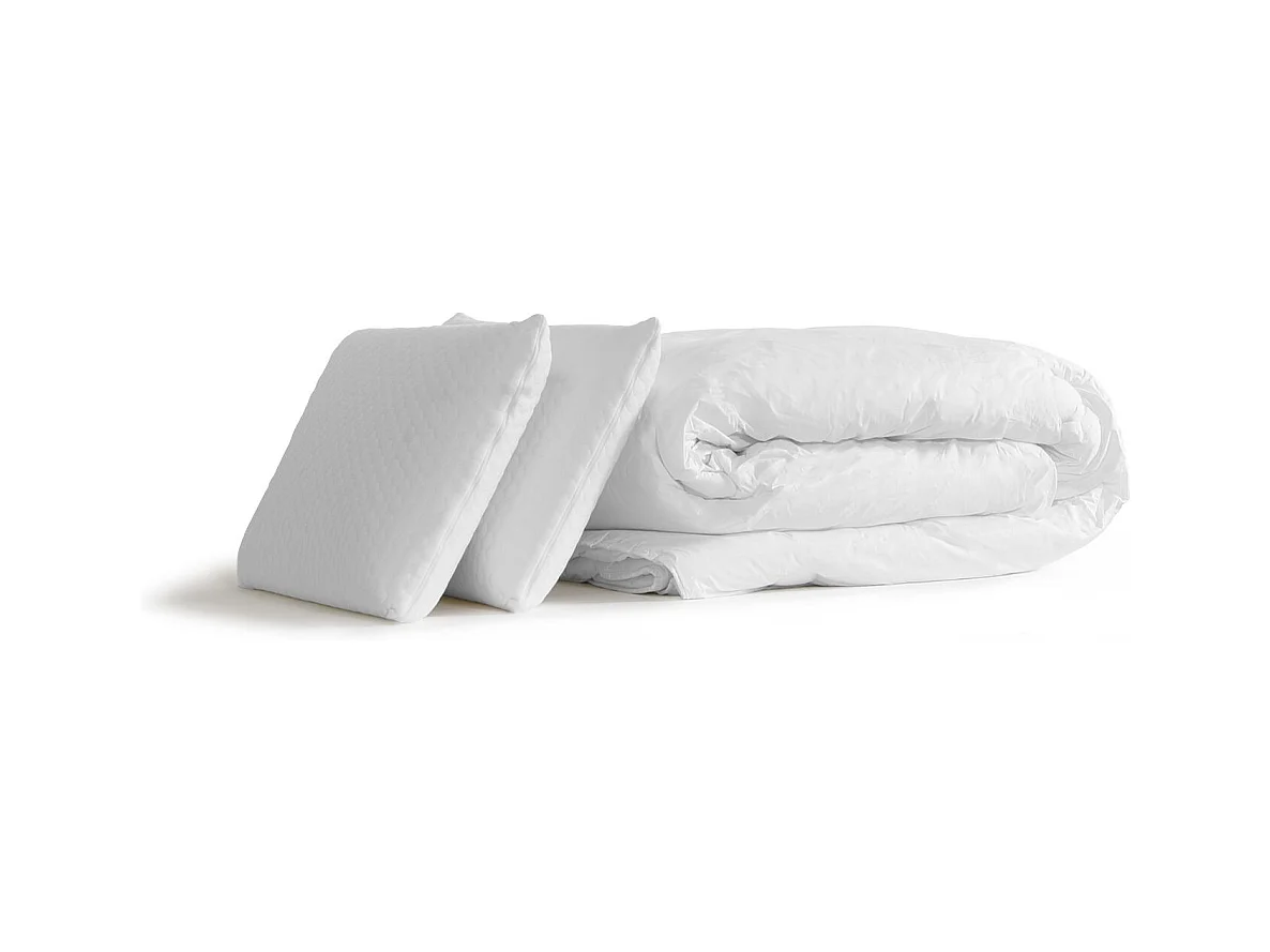 Pack matelas ressorts ensachés + mémoire de forme maxi épaisseur Windsor 160x200cm + double sommier 80x200 cm
