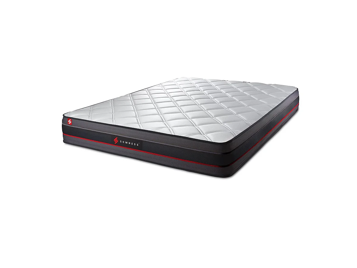 Ensemble 200x200 matelas REGEN à mémoire de forme + sommier kit noir