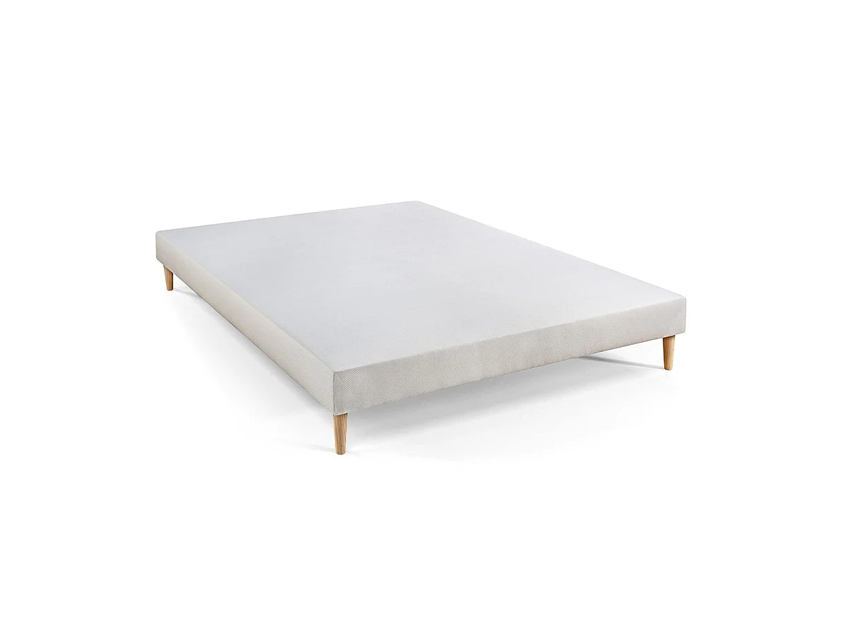 Ensemble LE DOUX 140x190cm Mémoire de forme 3 zones de confort - Ep. 24cm + sommier Blanc