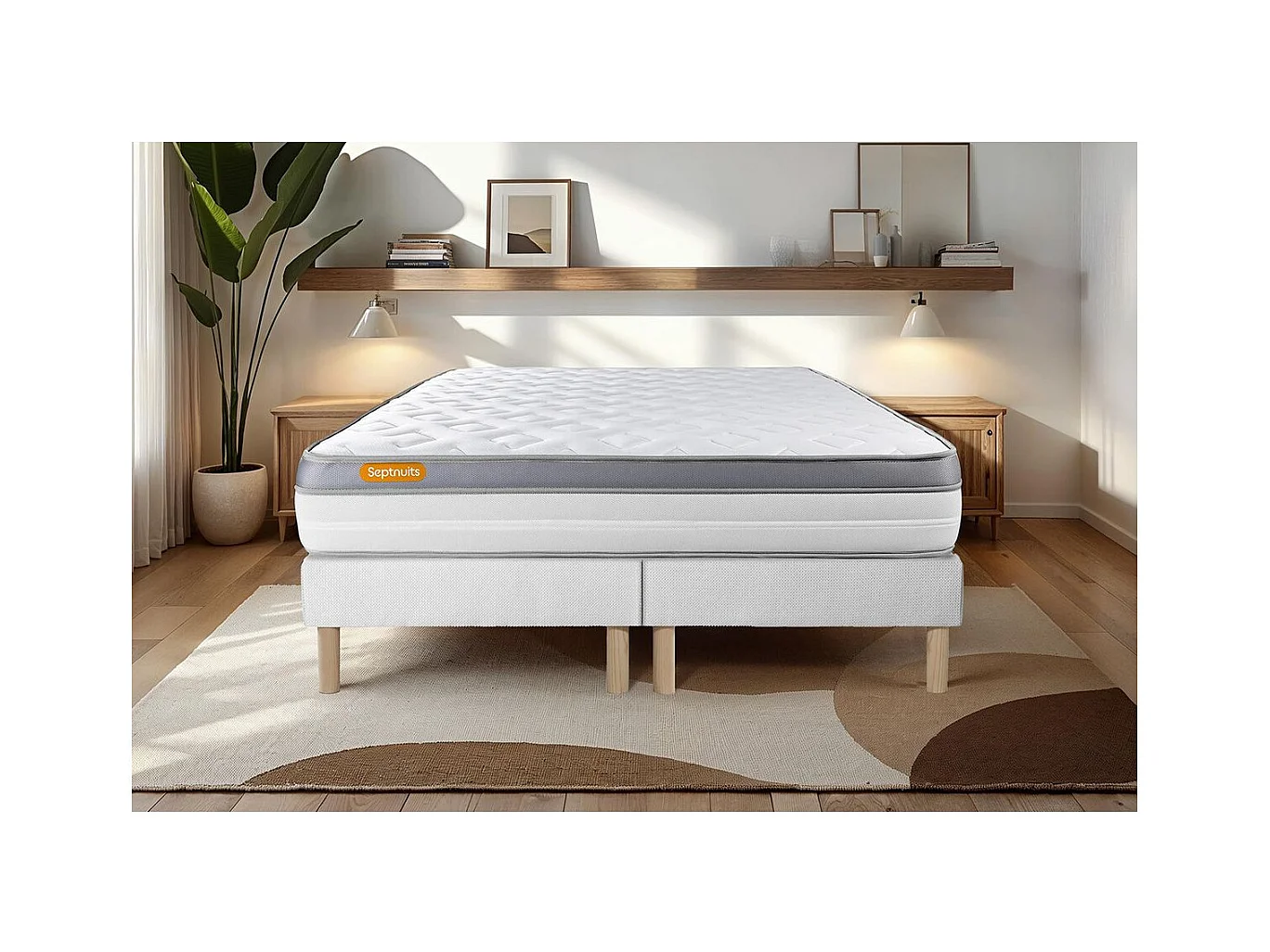 Matelas 180x200 + double sommier 90x200 Memo Zen Mousse à mémoire de forme 5 zones de confort MAXI épaisseur