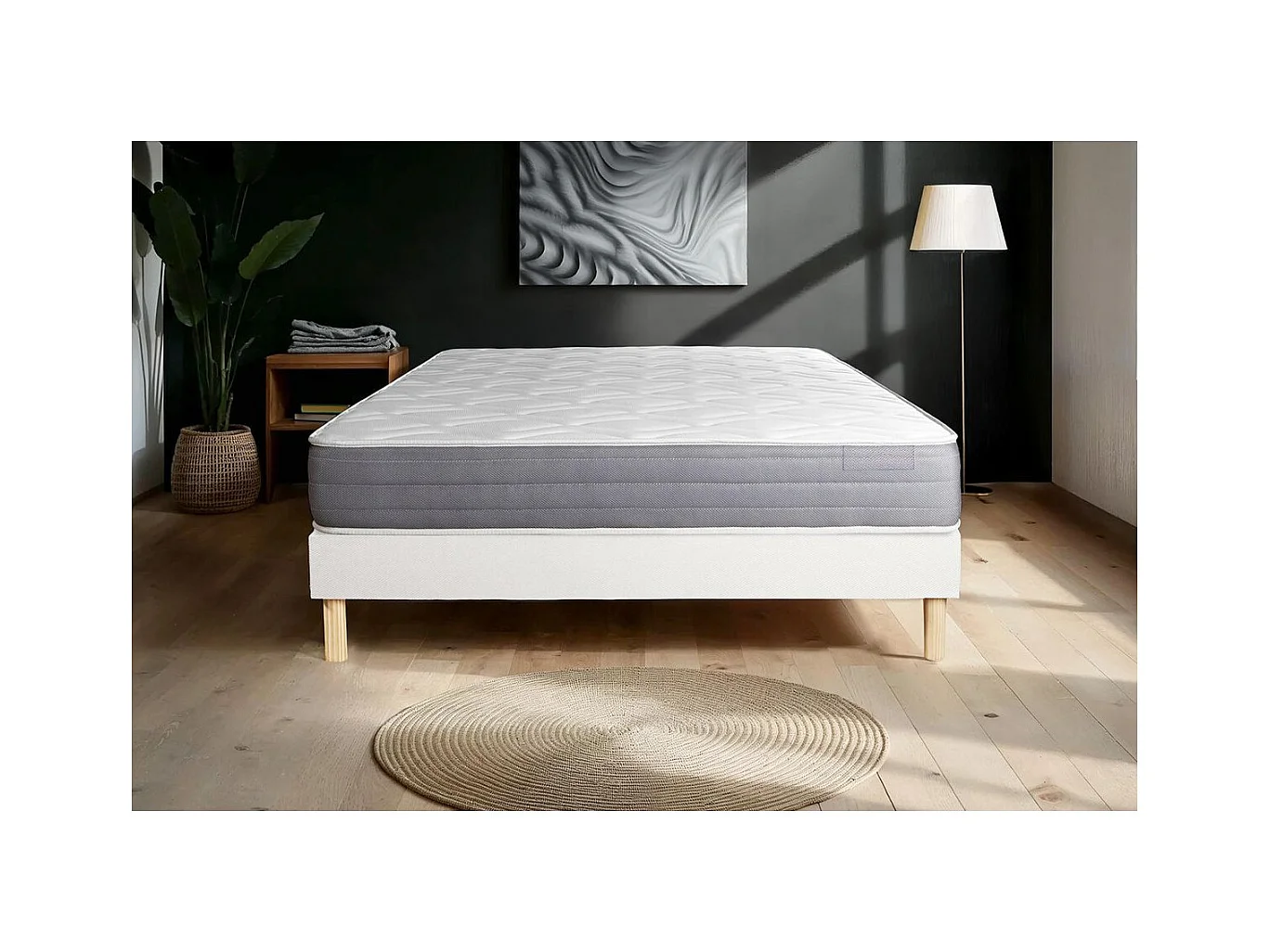 Lattenbodem en Actimemo dream matras 140x200cm , matrasdikte : 22 cm , traagschuim , vrij stevig, 5 comfortzones