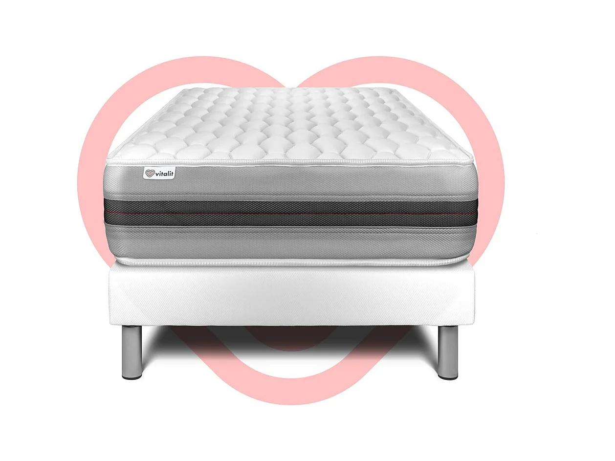 Ensemble VITALSPRING RECOVER 90 x 200 cm sommier Kit blanc