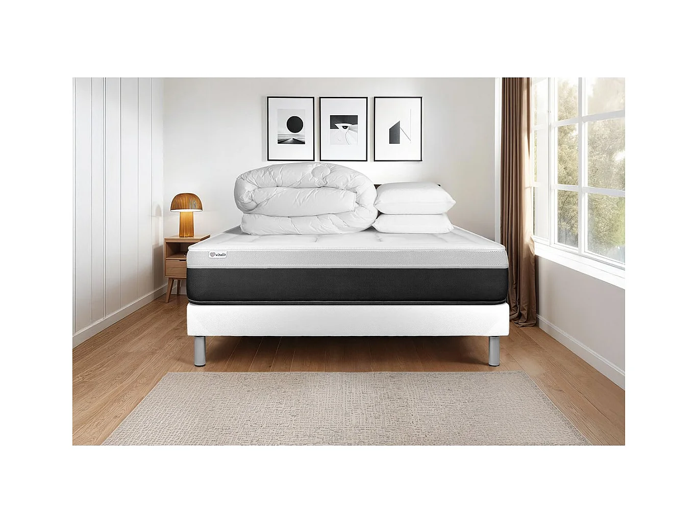 Pack prêt à dormir VITAL FORM 140 x 200 cm sommier Kit blanc