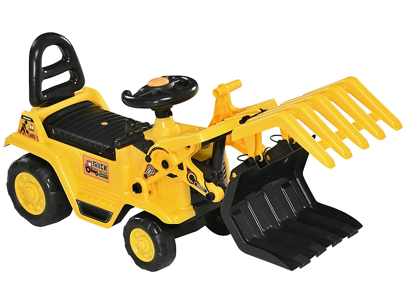 Tractor sin pedales amarillo 83x27x39 cm HOMCOM