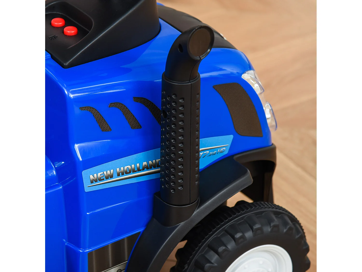 Tractor con remolque infantil azul 91x29x44 cm HOMCOM