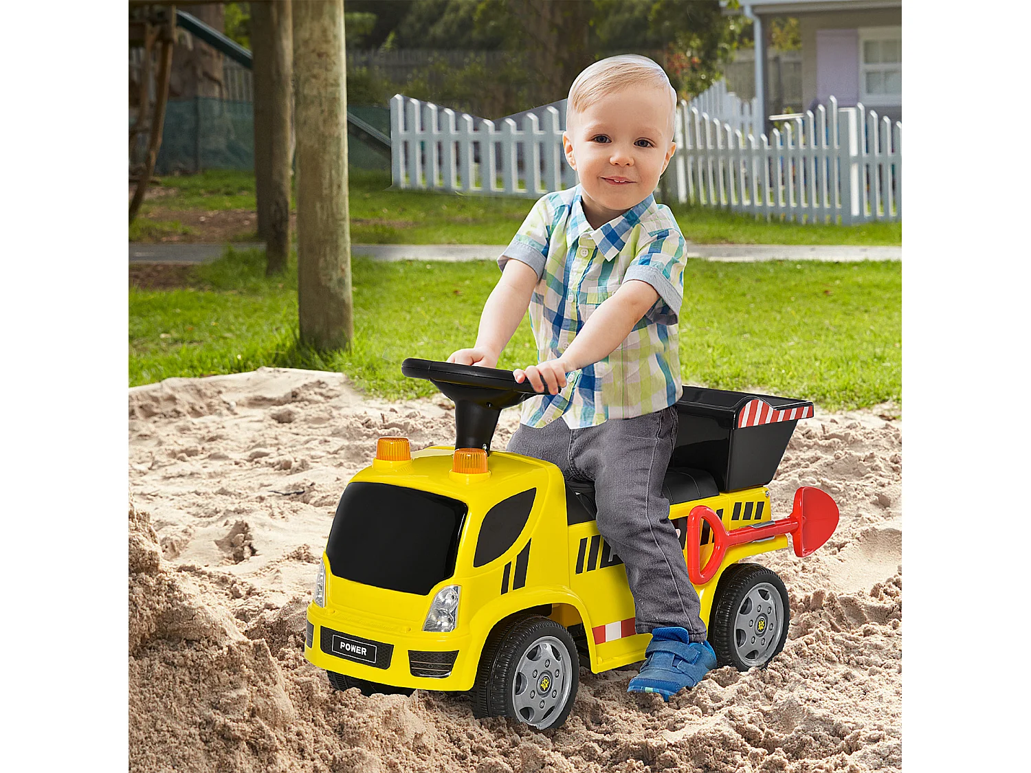 Coche correpasillos infantil amarillo 72x28.2x42 cm HOMCOM