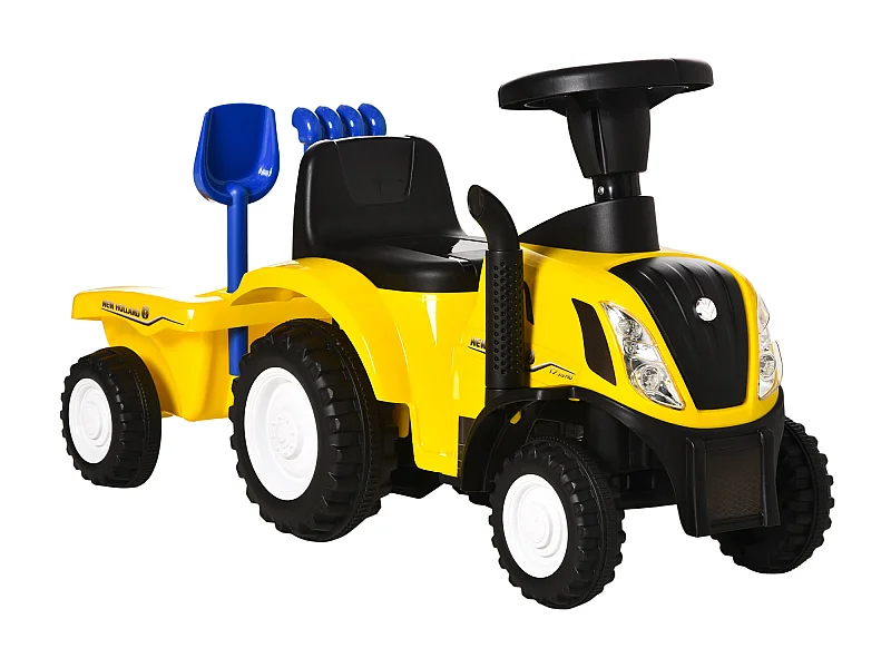 Tractor con remolque infantil amarillo 91x29x44 cm HOMCOM