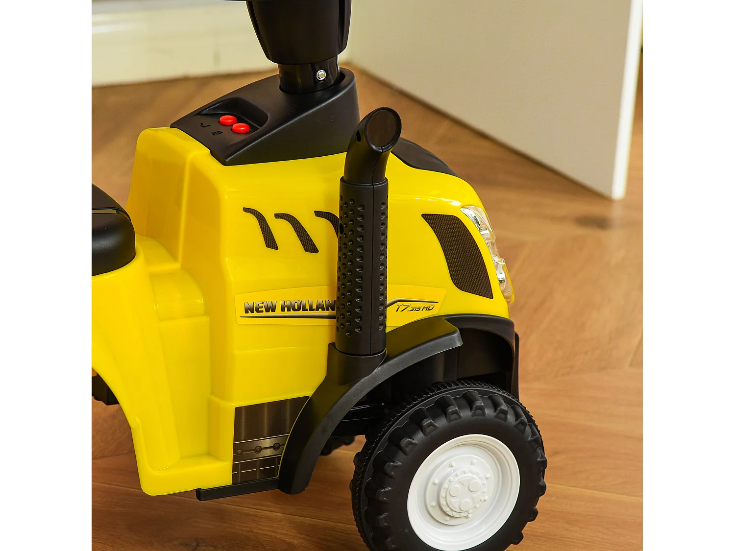 Tractor con remolque infantil amarillo 91x29x44 cm HOMCOM