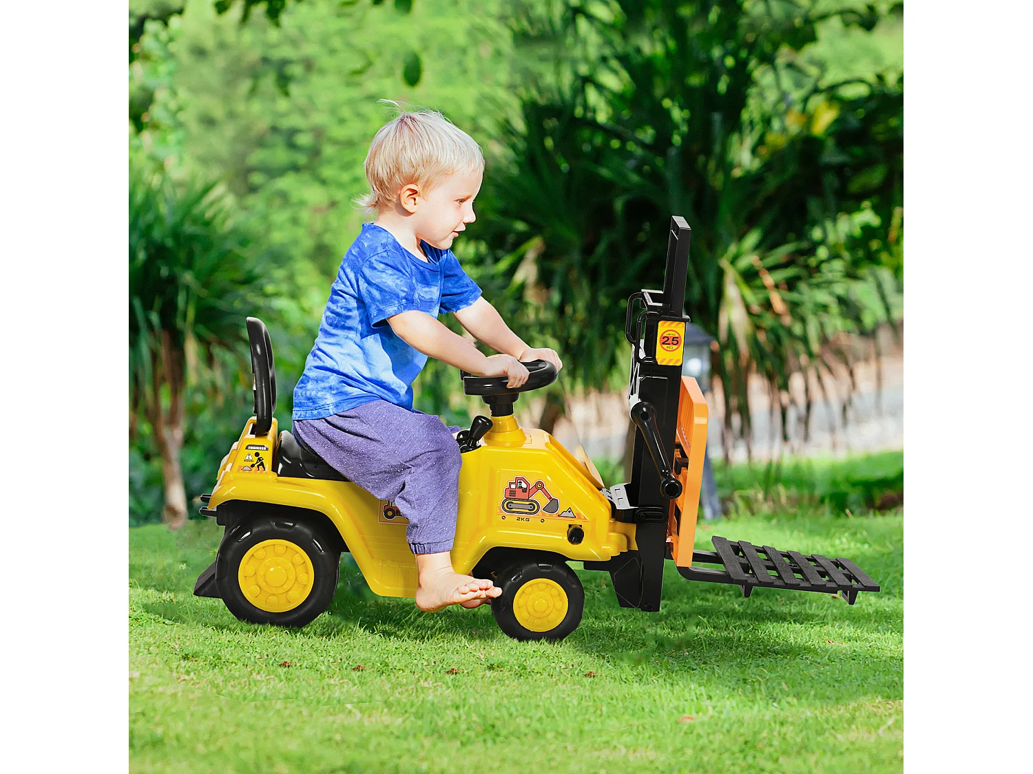 Tractor sin pedales amarillo 86x27.5x47.5 cm HOMCOM