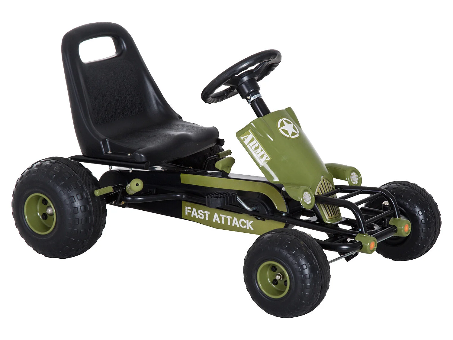 Go-kart a pedales para niño negro y verde 99x65x56cm HOMCOM