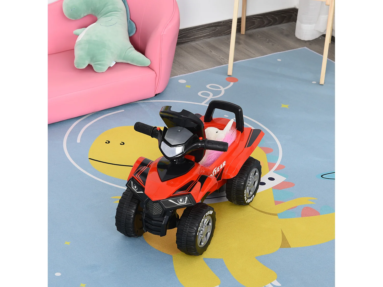 Quad infantil rojo 60x31x42cm HOMCOM