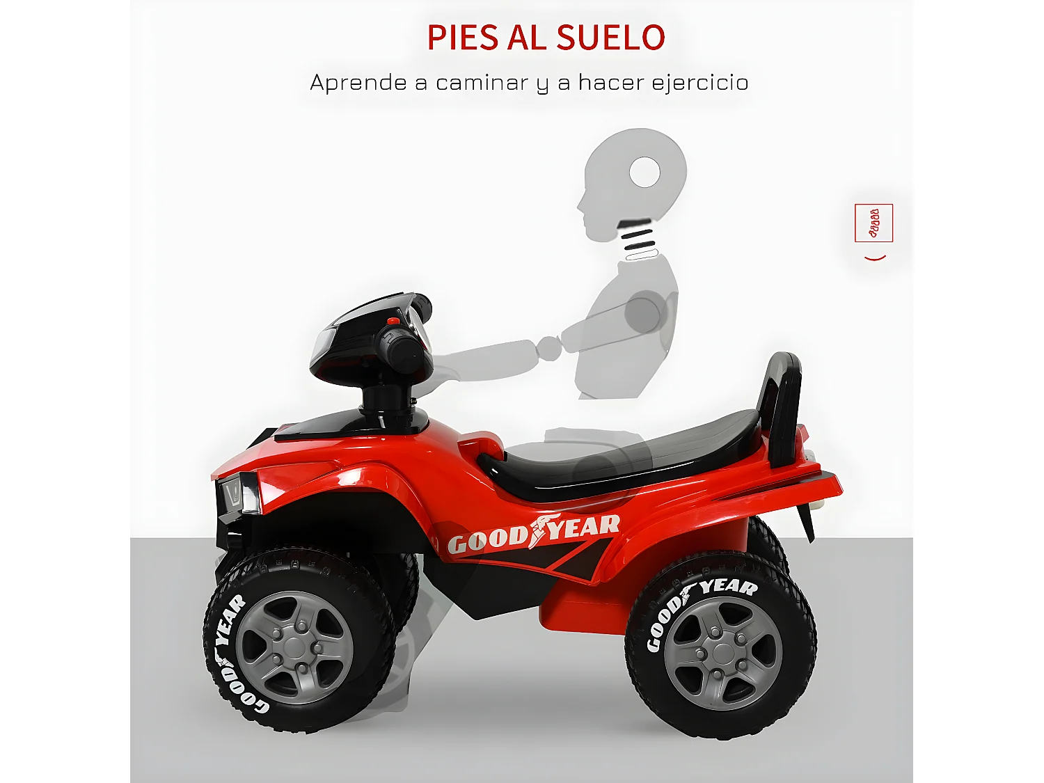 Quad infantil rojo 60x31x42cm HOMCOM