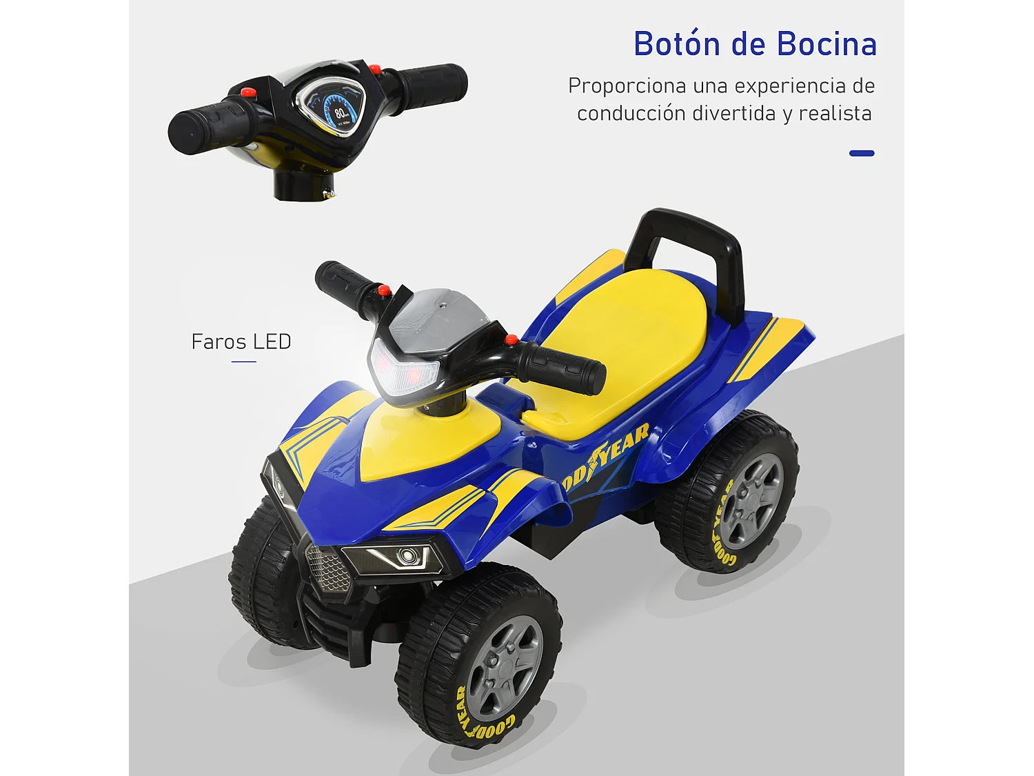 Quad infantil azul 60x31x42 cm HOMCOM