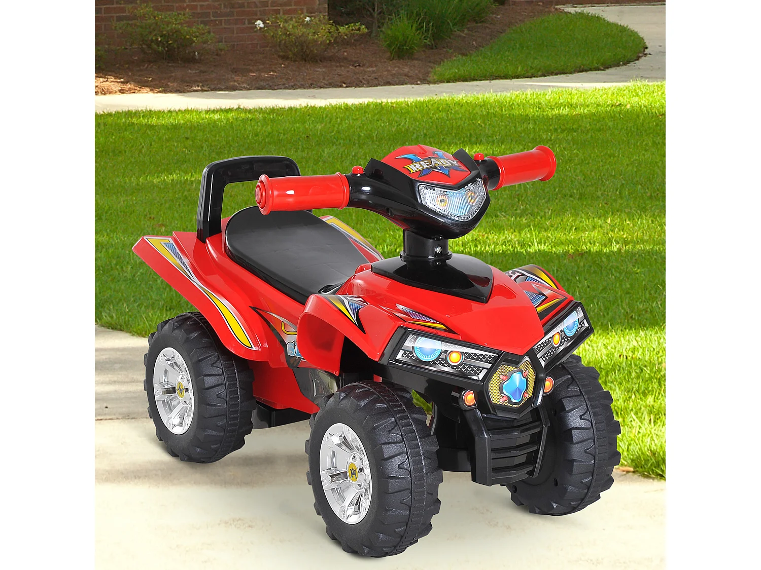 Quad correpasillos infantil rojo 60x38x42 cm HOMCOM