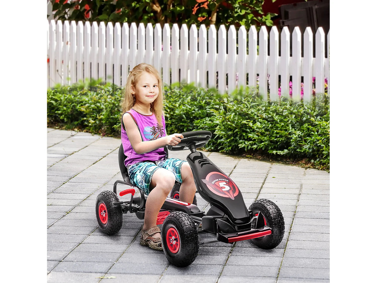 Gokart a pedales rojo 121x58x61 cm HOMCOM