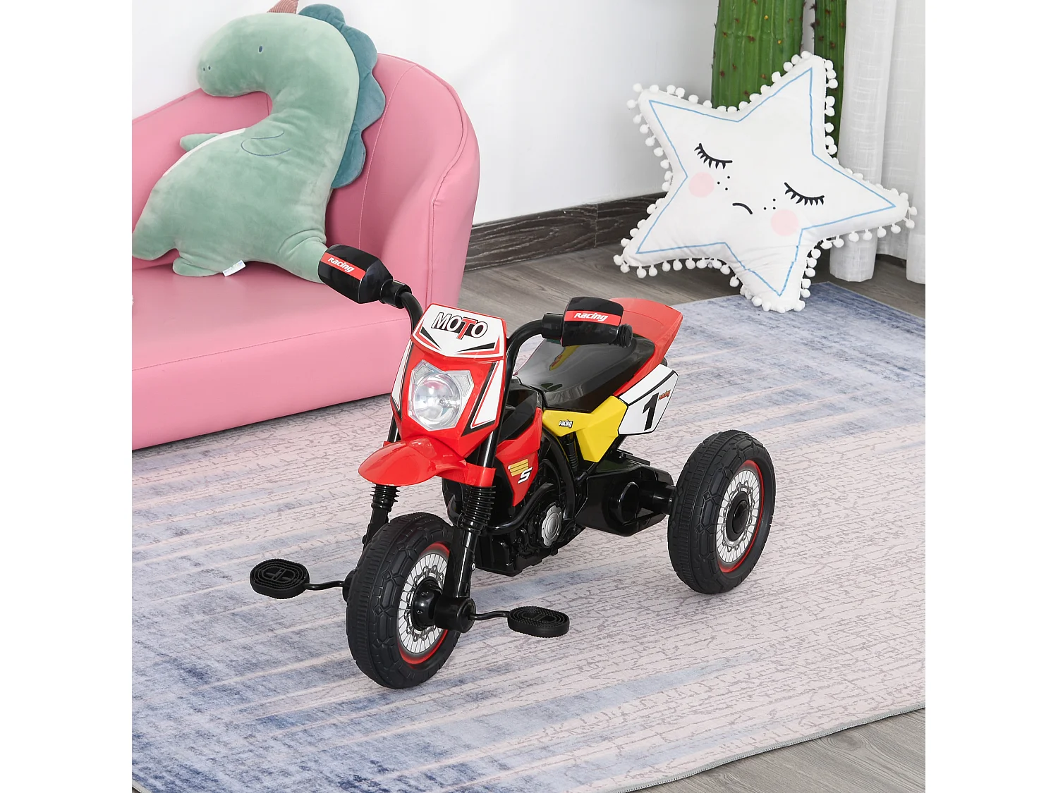 Triciclo para bebé rojo 71x40x51 cm HOMCOM