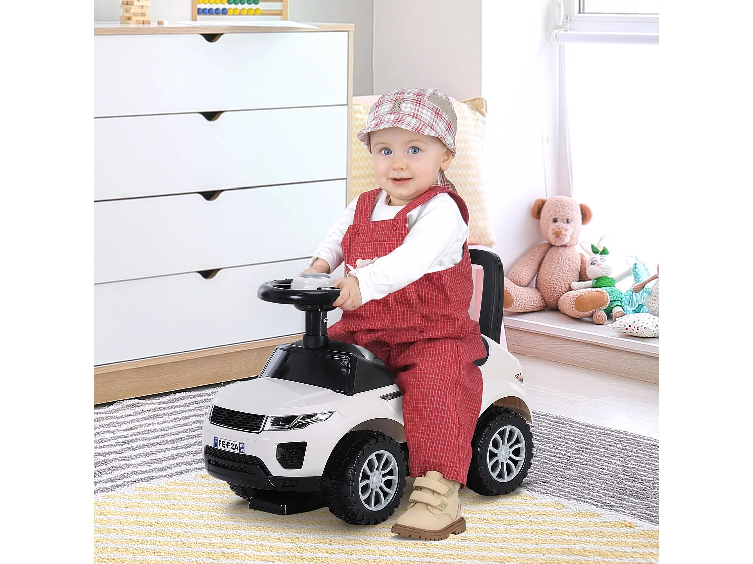 Quad correpasillos para niño blanco 62x28x41,5cm HOMCOM