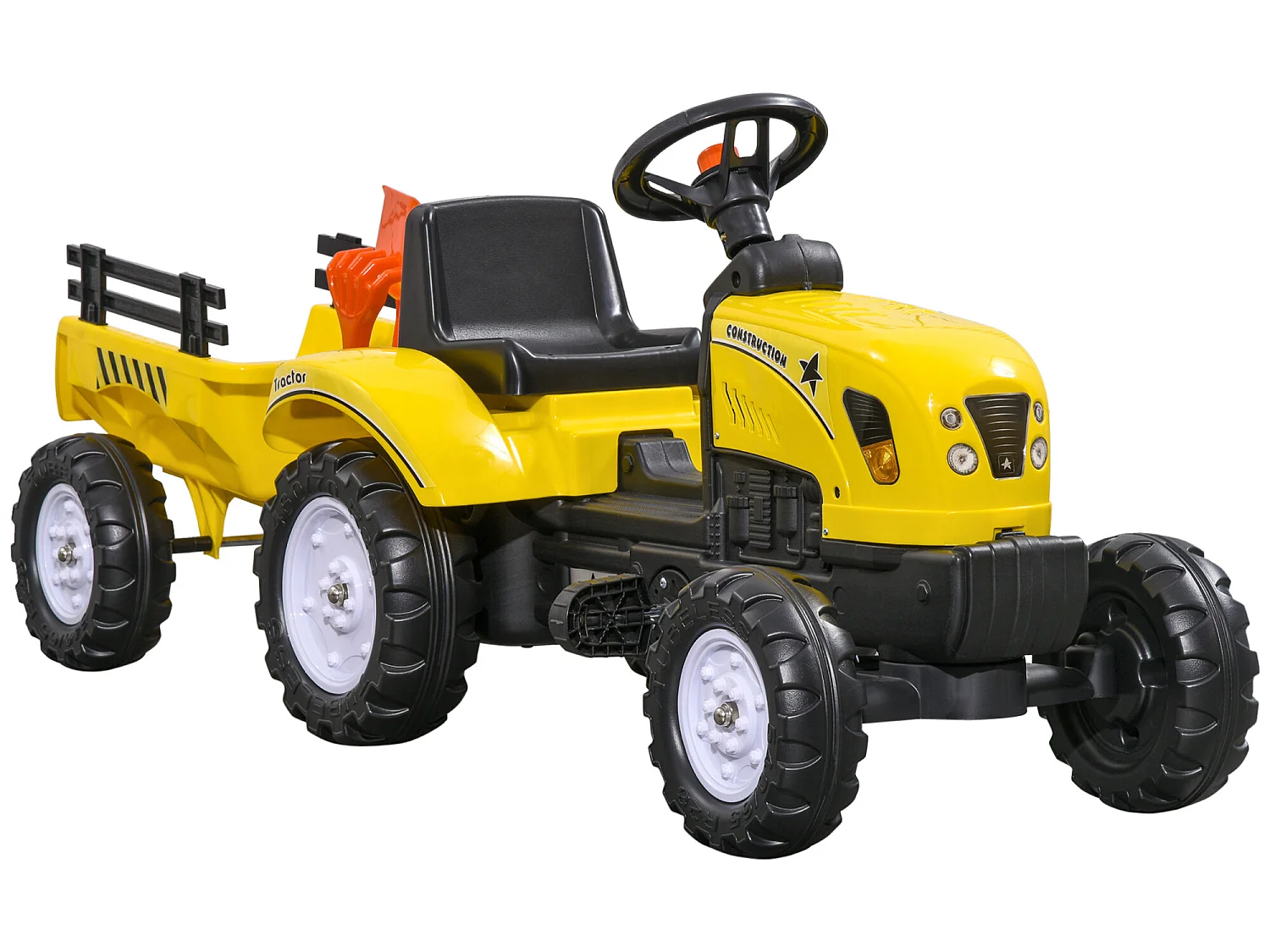 Tractor infantil amarillo 133x42x51 cm HOMCOM