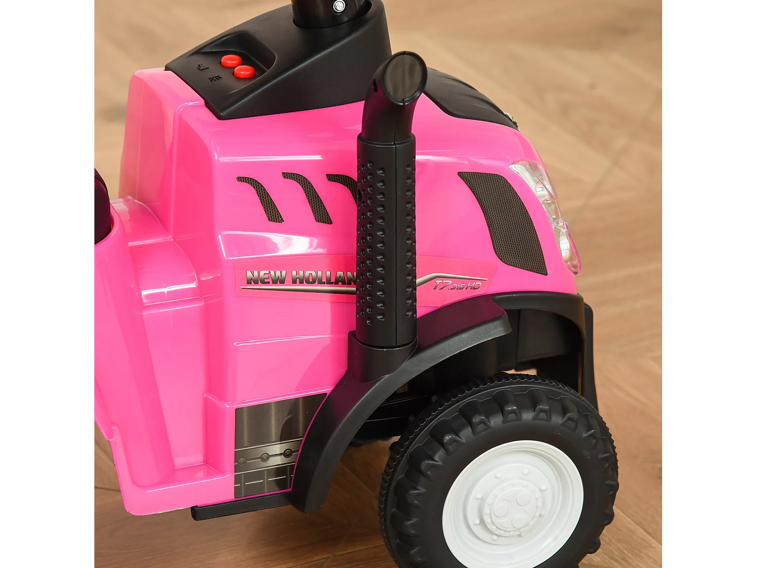 Tractor con remolque infantil rosa 91x29x44 cm HOMCOM