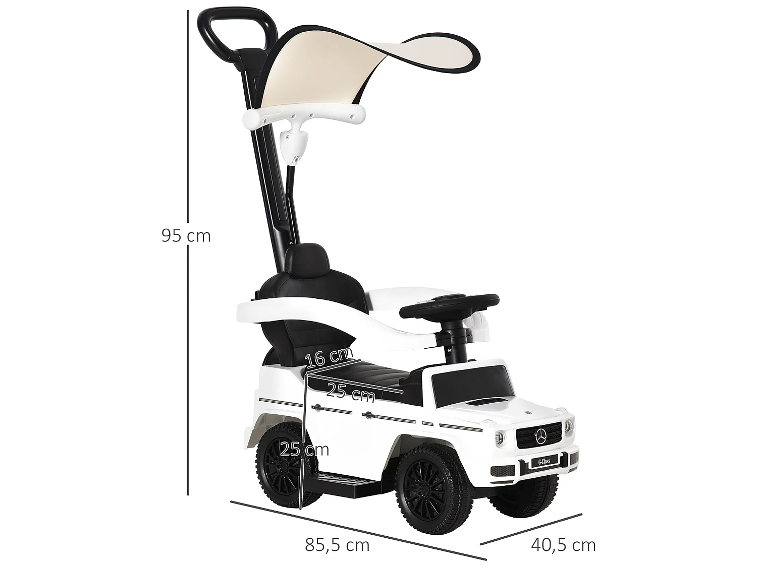 Correpasillos para niños blanco 85.5x40.5x95 cm HOMCOM