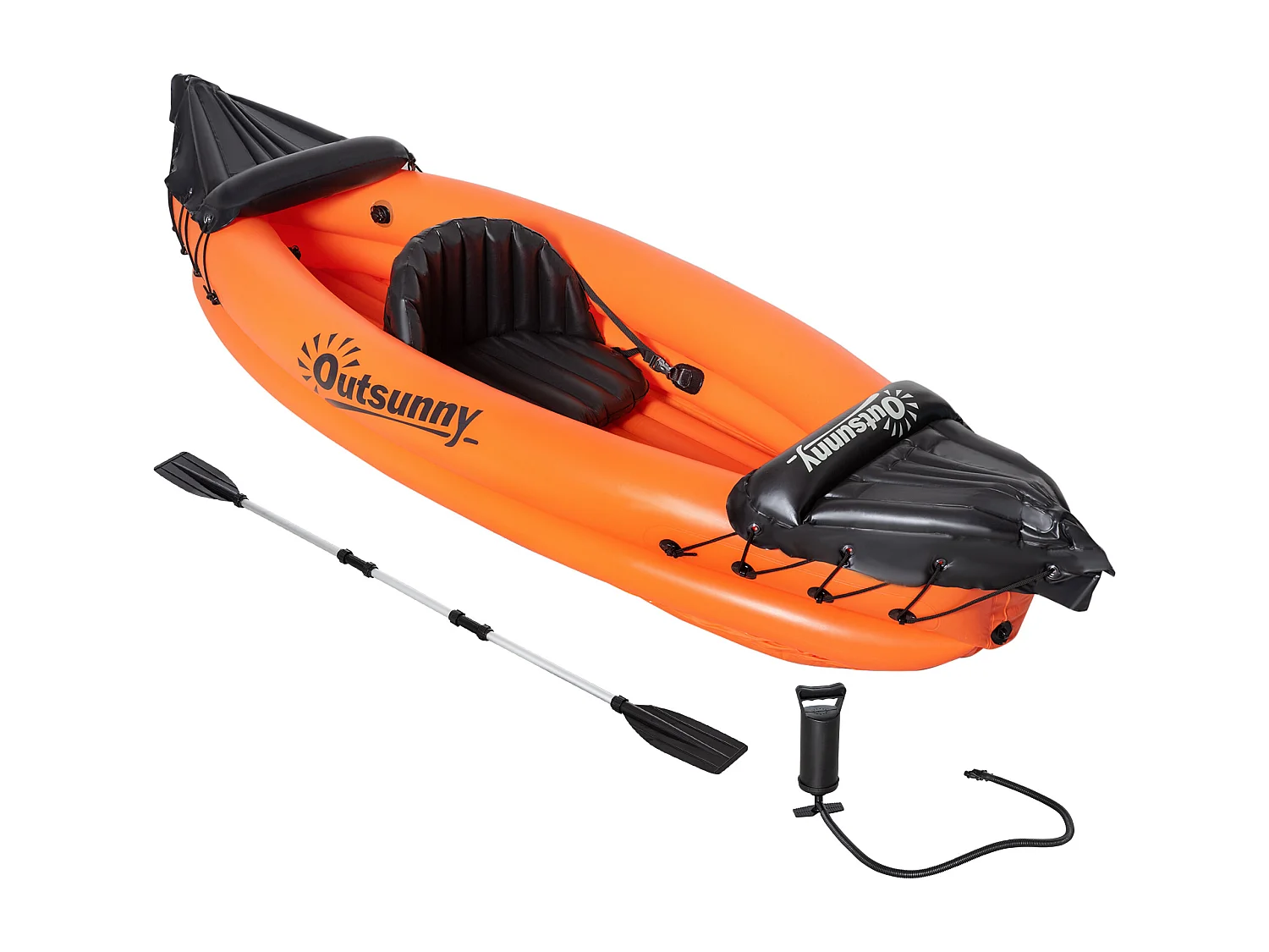 Kayak hinchable naranja 270x93x50 cm Outsunny