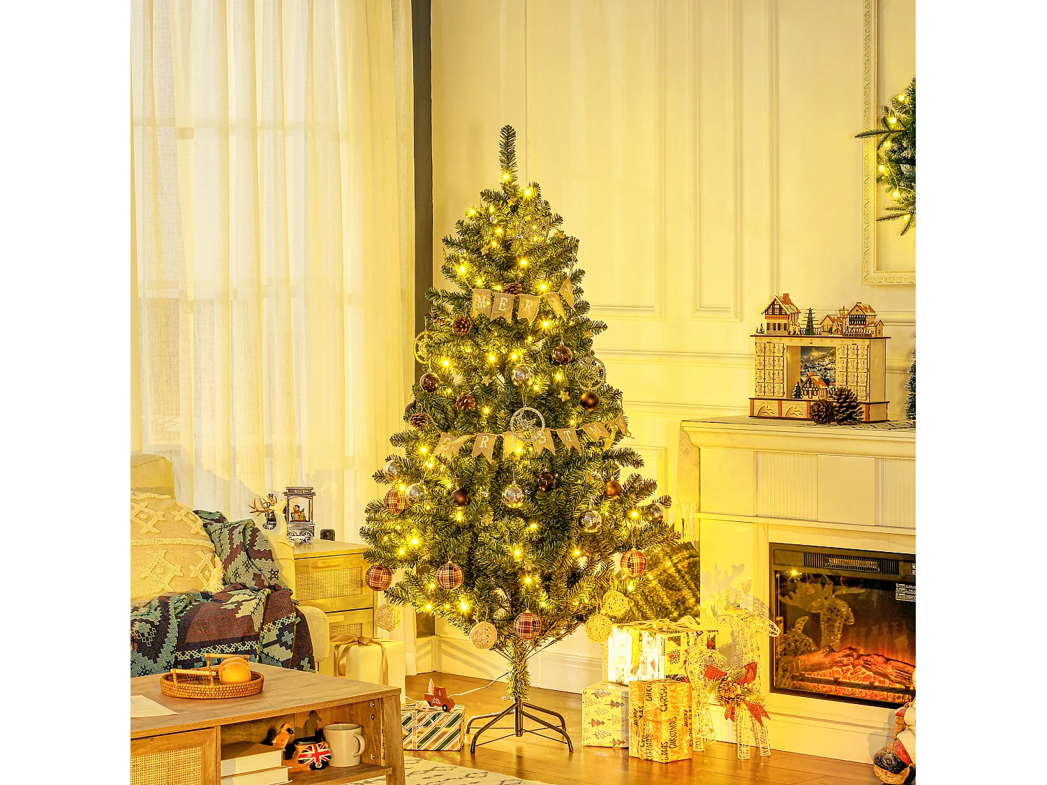 Árbol de navidad verde 106x106x180 cm HOMCOM