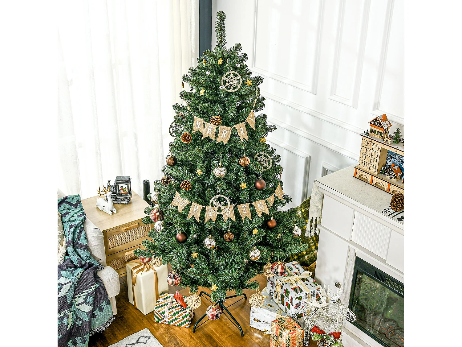 Árbol de navidad verde 106x106x180 cm HOMCOM