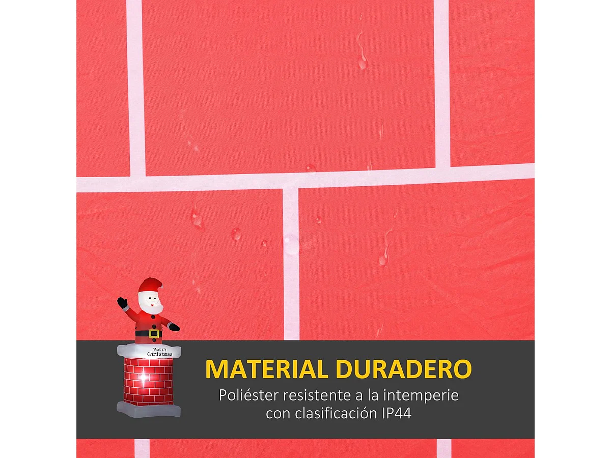 Papá noel inflable rojo 80x70x210 cm HOMCOM