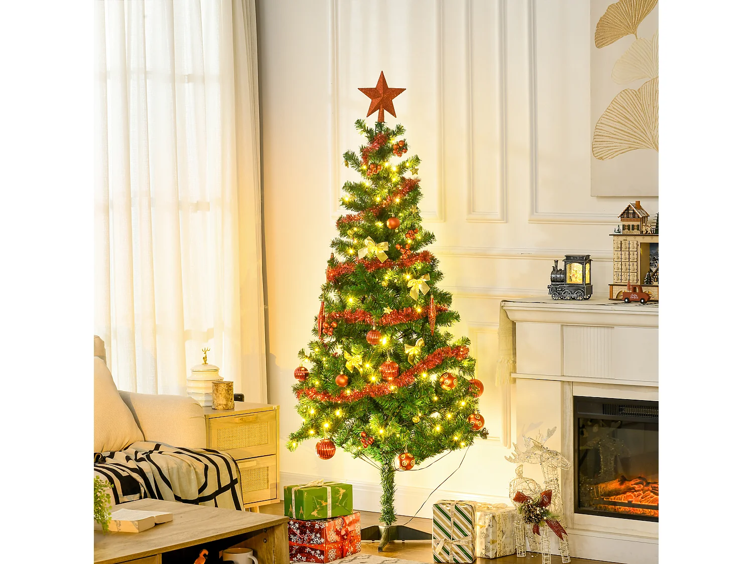 Árbol de navidad verde 86x86x180 cm HOMCOM