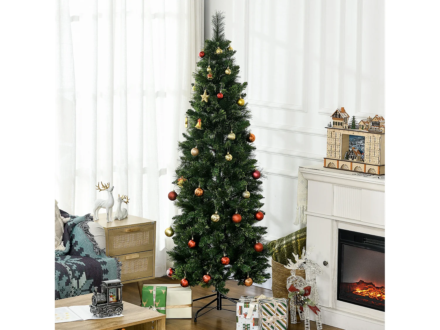 Árbol de navidad verde 70x70x180 cm HOMCOM