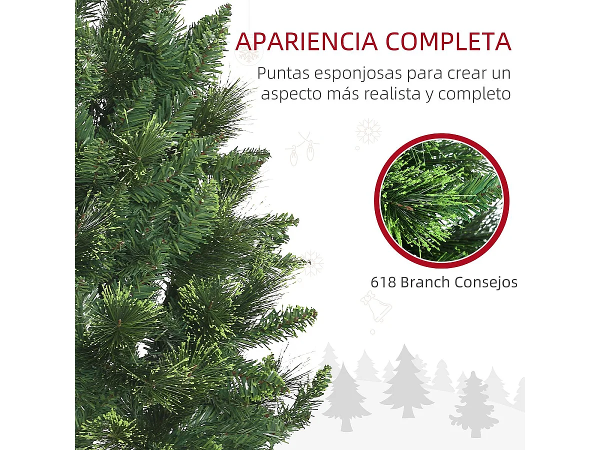 Árbol de navidad verde 70x70x180 cm HOMCOM