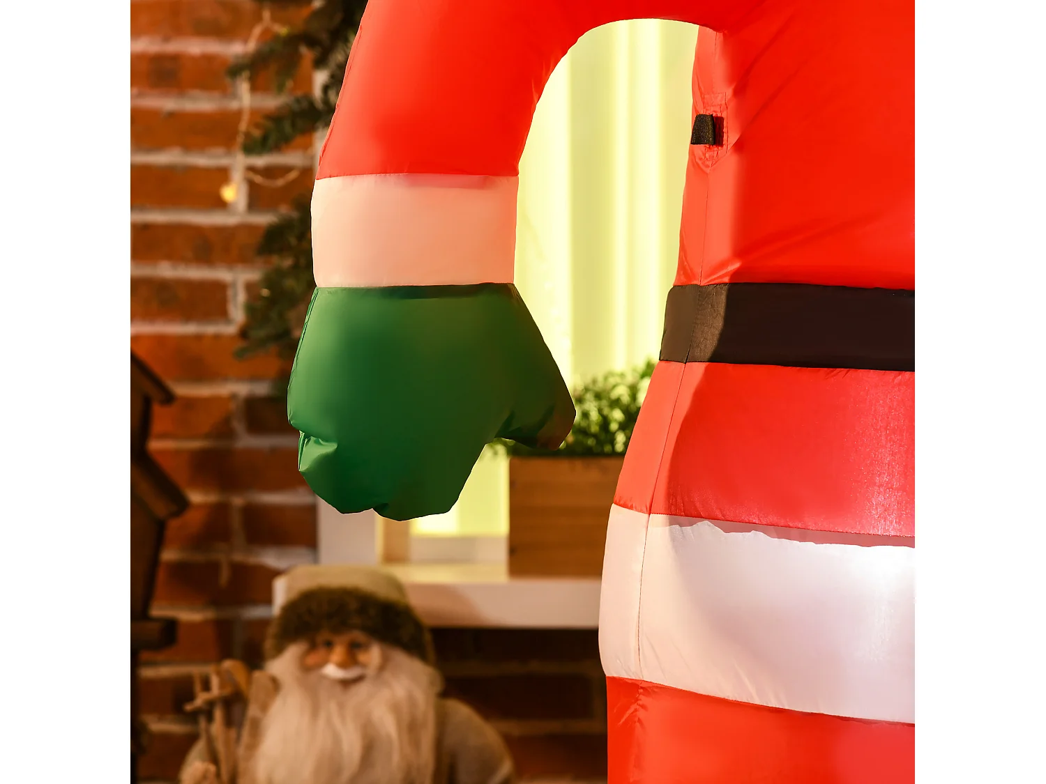 Papá noel inchable rojo y negro 120x65x180 cm HOMCOM