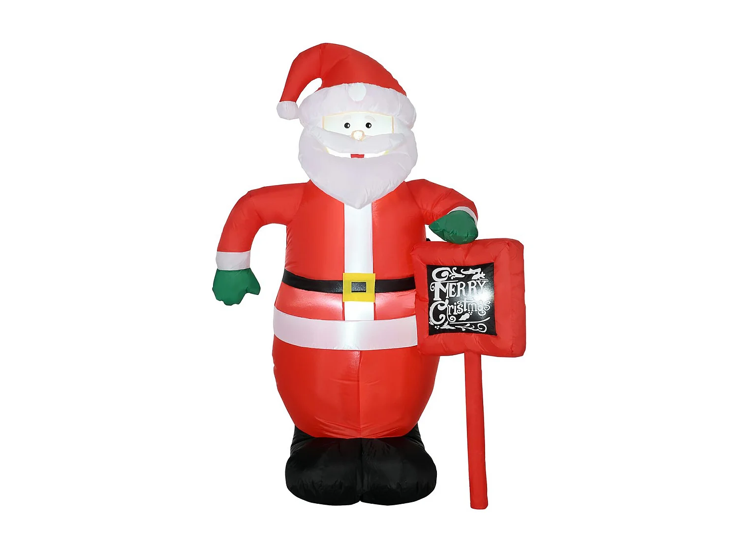 Papá noel inchable rojo y negro 120x65x180 cm HOMCOM